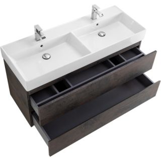 База под раковину Cezares подвесная, под раковину с двумя чашами, с двумя выкатными ящиками, Ossido, 1200x460x500, MOLVENO 46-120-2C-SO-2-OSS