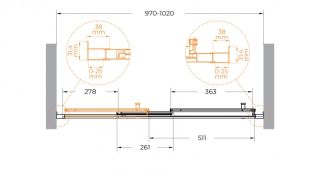 Душевая дверь CEZARES MOLVENO-BF-3-100-C-BORO-IV брашированное золото