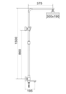 Душевая стойка Rose R1096 с термостатом хром