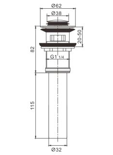 Донный клапан Rose RS14 хром