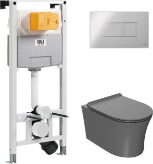 Комплект унитаза с инсталляцией Point Вега 879235pKA00+PN41711GM с сиденьем Микролифт