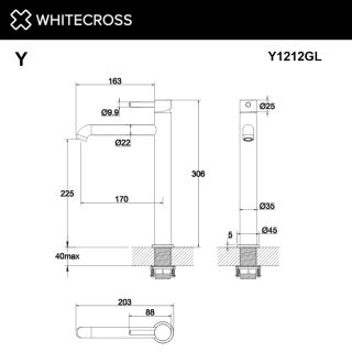 Смеситель для раковины WHITECROSS Y Y1212NIB брашированный никель