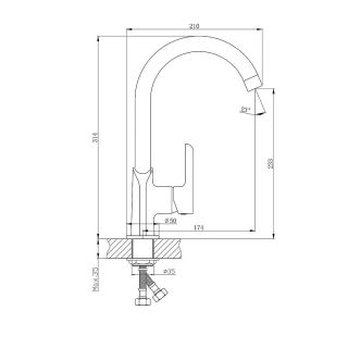 Смеситель для кухни Aquanika Logic AQL4034CR хром