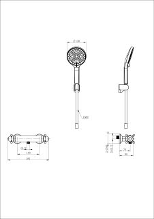Смеситель для душа Wonzon & Woghand Strato WW-B2048-A-CR с термостатом хром
