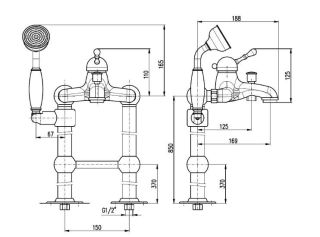 Смеситель для ванны Rav Slezak Labe L550.5/2SM бронза