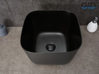 Раковина Gid N9301bg 53356 накладная черная графит 36x36x25.5