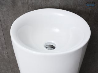 Раковина Gid Nb130w 81118 накладная белая 41x41x85