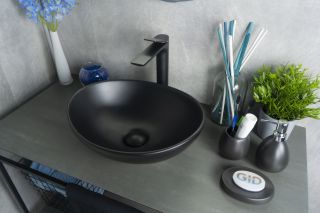 Раковина Gid Nc901 52223 накладная черная матовая 41x34x15