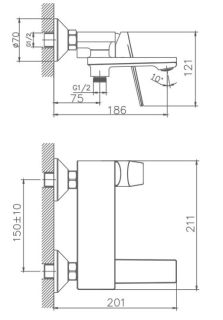 Смеситель для ванны Haiba HB60533-3 пепельный