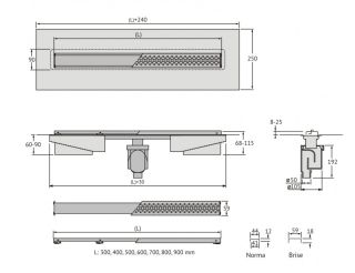 Душевой лоток Berges C1 Norma 095036 50см чёрный матовый