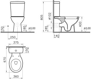 Напольный унитаз Norm Nord 9845B099-7201 крышка микролифт