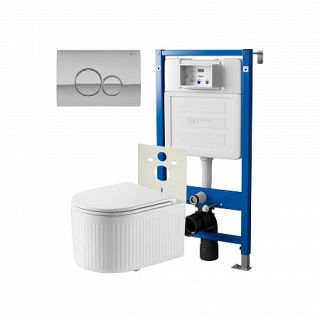 Комплект унитаза с инсталляцией Point Элемент PN48276C с сиденьем Микролифт