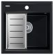 Комплект Paulmark: мойка Stepia 50 и коландер Advance PM115051-BLM+A375-BS чёрный металлик/брашированная нержавеющая сталь