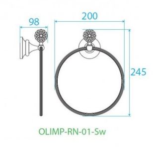 Полотенцедержатель кольцо, золото Cezares OLIMP-RN-03/24-Sw