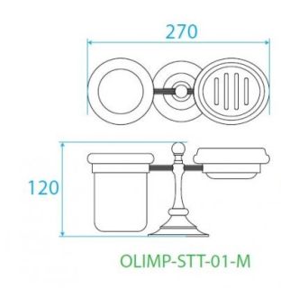 Стакан и мыльница настольные, бронза Cezares OLIMP-STT-02-M
