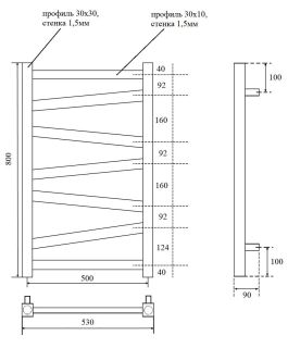 Полотенцесушитель электрический Point Феникс PN15158BE П7 50x80см левый/правый чёрный