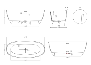 Ванна из искусственного камня Salini Alda S-Sense 101914G 160x70см белый глянцевый