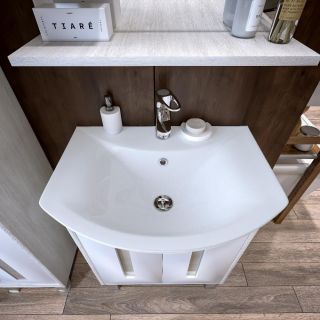 Тумба под раковину Бриклаер Бали 4627125412097 60 см светлая лиственница/белый