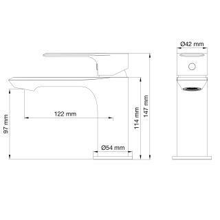 Смеситель для раковины Wonzon & Woghand Brilliant WW-88018079-BGM тёмный графит