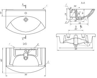 Мебельная раковина Dreja Лагуна 75см белый 00000000962