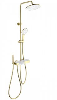 Душевая стойка Wonzon & Woghand Muse Forte WW-B3580-BG с термостатом брашированное золото