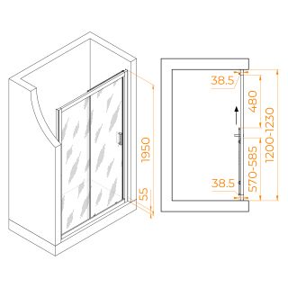 Душевая дверь RGW PA-016 350801612-21 120см хром