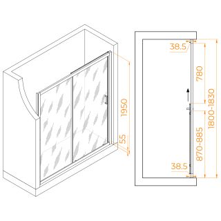 Душевая дверь RGW PA-016B 350801618-14 180см чёрный
