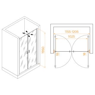 Душевая дверь RGW PA-104B 060810412-14 120см чёрный