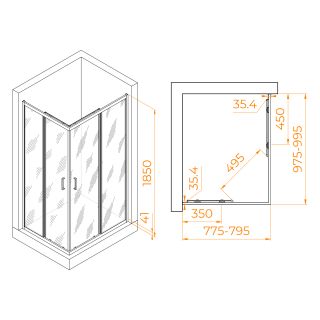 Душевой уголок RGW PA-146B 020814680-14 80x100см чёрный