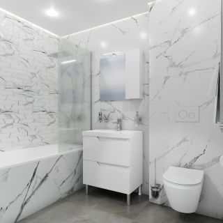 Напольная тумба под раковину Санта Антарес 700517 70 см белый глянец