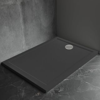 Душевой поддон Veconi Pietra B, 1000x1000x30, искусственный камень, черный