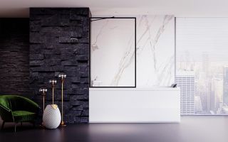 Шторка на ванну Veconi Palau PL-85B, 900x1500, хром, стекло прозрачное