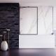 Шторка на ванну Veconi Palau PL-85B, 800x1500, черный, стекло прозрачное