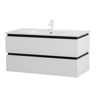 База под раковину Cezares подвесная с двумя выкатными ящиками, Белый глянец, 1000x458x500, PLANE-1000-2C-SO-BL