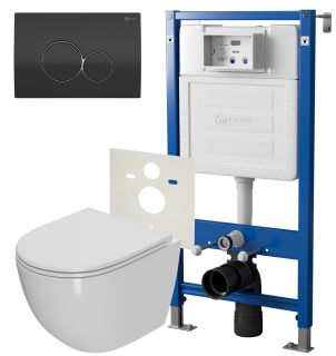 Сет Point PN48050BC: инсталляция Point Элемент PN45120 клавиша Point Виктория чёрный/хром PN44061BC унитаз Point Афина PN41041