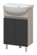 Напольная тумба под раковину Misty Поло 50см антрацит/дуб Галифакс белый