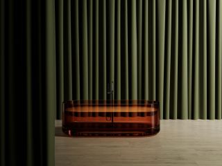 Прозрачная ванна ABBER Kristall AT9708Opal из полиэфирной смолы 170x75см коричневый