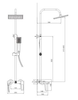 Душевая стойка Haiba HB24817-3 пепельный