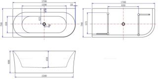 Акриловая ванна Allen Brau Priority 2.31004.21B/AM 170x78 см