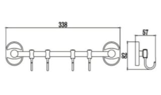 Полотенцедержатель РМС A5024 с крючками хром