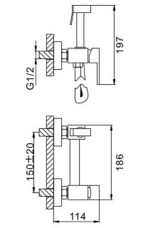 Гигиенический душ со смесителем Splenka S98.51.07 серый