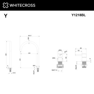 Смеситель для раковины с выносным управлением WHITECROSS Y Y1218CR хром