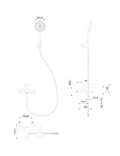 Смеситель для ванны с душем Wonzon & Woghand WW-A30891-MB чёрный матовый