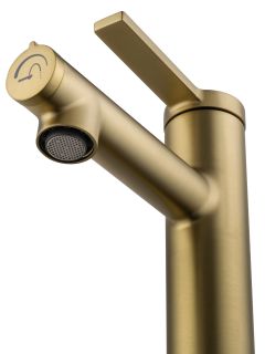 Смеситель для раковины Wonzon & Woghand WW-H1017-BG с функцией полоскания брашированное золото