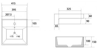 Раковина ABBER Rechteck AC2208 41см белый