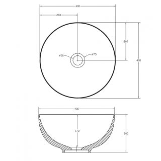 Раковина ABBER Stein AS2617 40см белый матовый