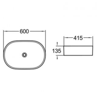 Раковина накладная Azario 60х41.5х13.5 фаянс, цвет Белый глянцевый (AZ2143PSP)