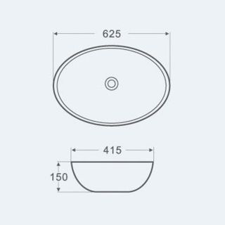 Раковина накладная Azario 62.5х41.5х15 (AZ3077)