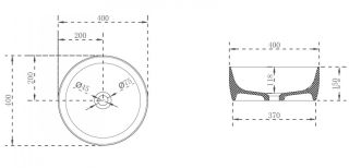 Раковина ABBER Kristall 40см коричневый AT2804Opal