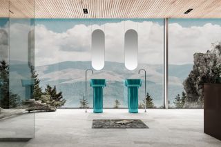 Напольная раковина ABBER Kristall AT2702Aquamarin 45см бирюзовый